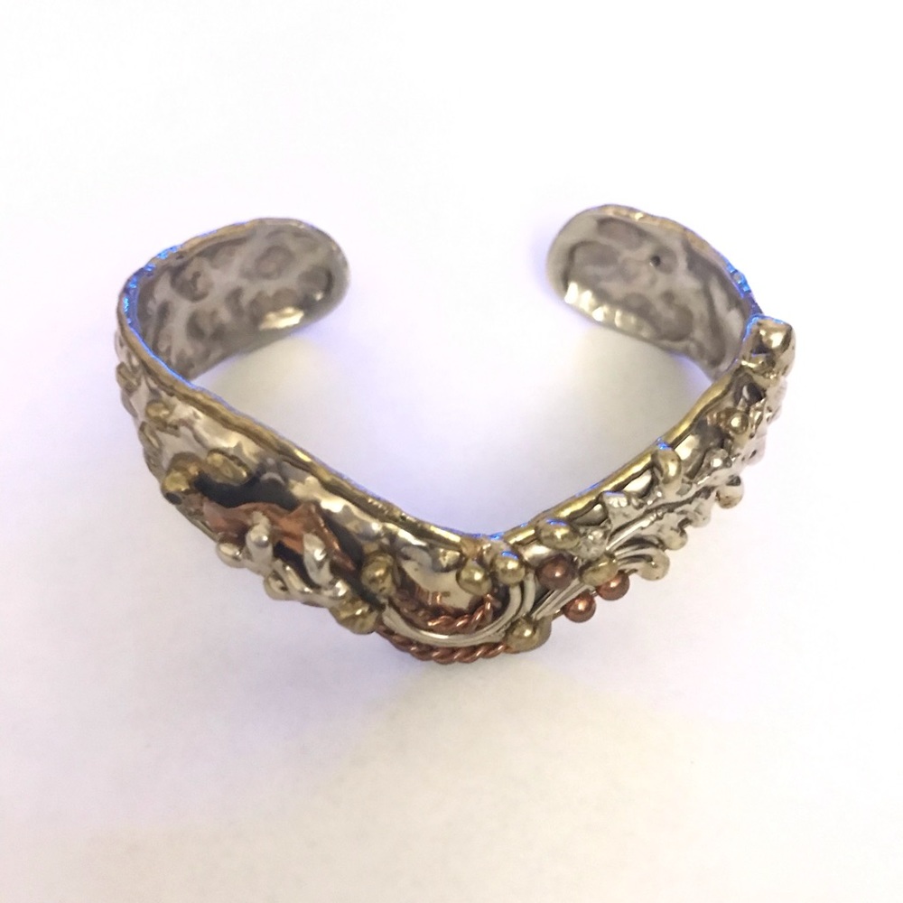 Brass, Silver/Gold Tone Bracelet